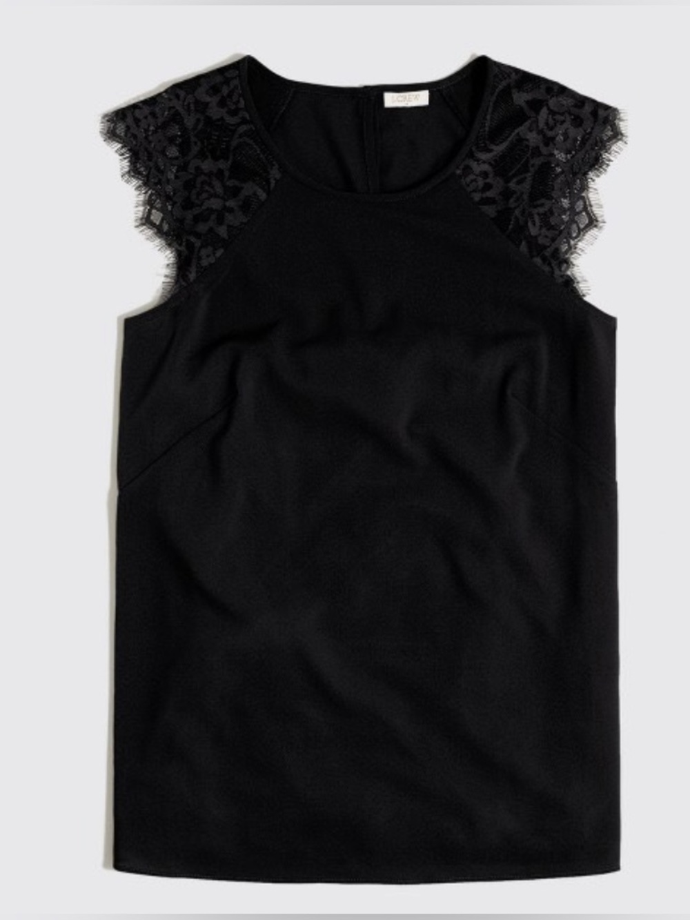 J. Crew Black Lace Sleeve top